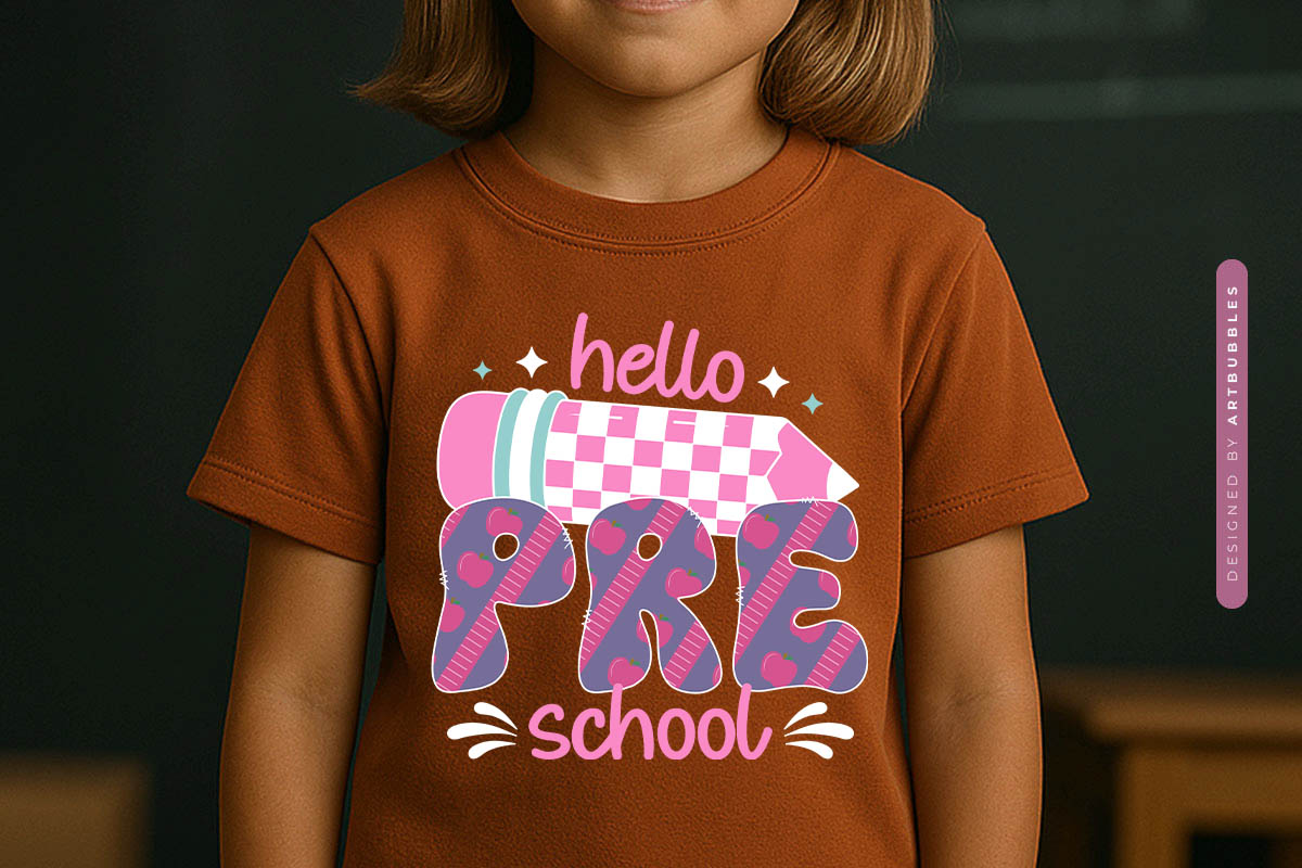 Hello Preschool - Retro Back to School Sublimation T-shirt Mockup Image.jpg