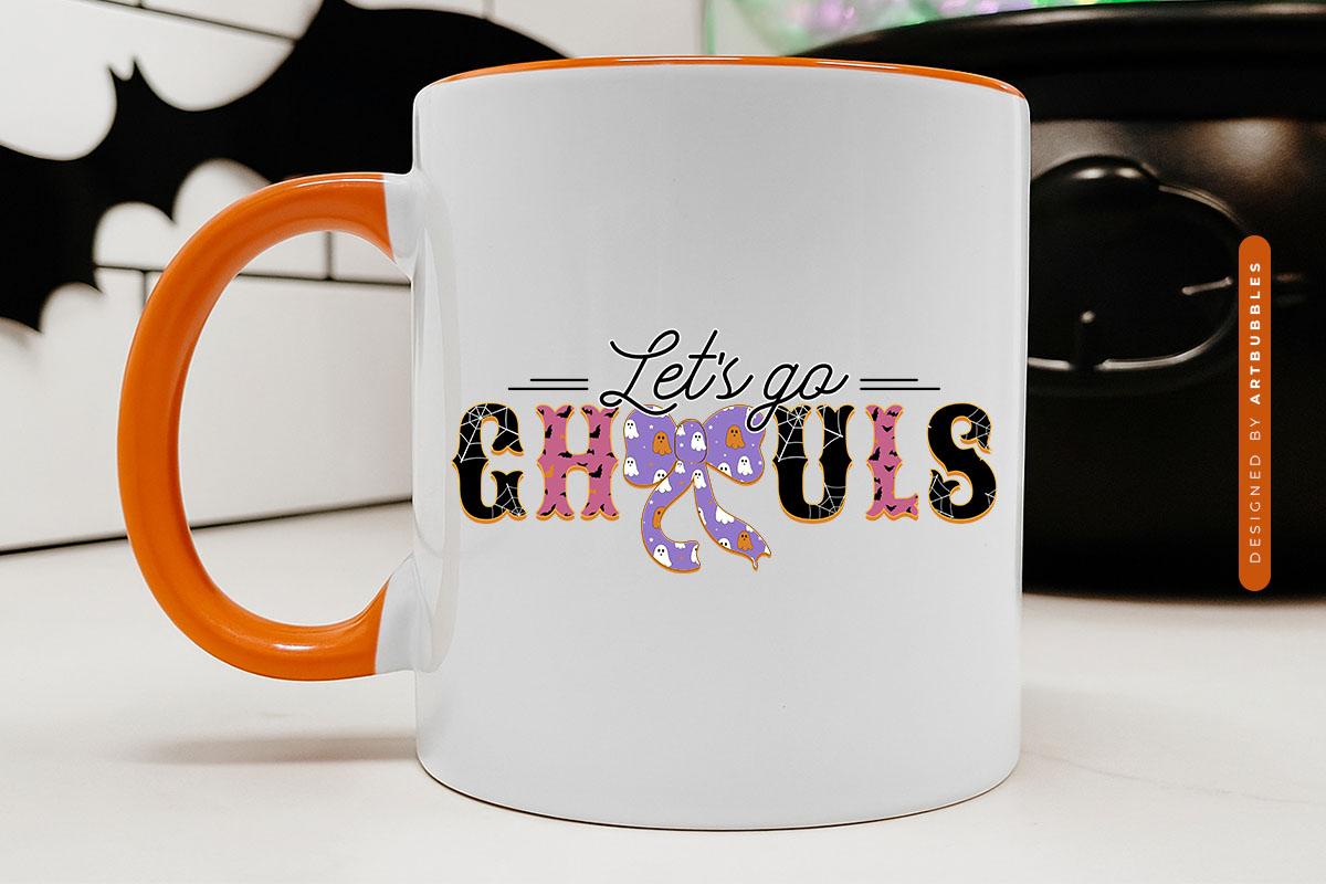 Let's Go Ghouls - Halloween Coquette Sublimation Mug Mockup Image.jpg