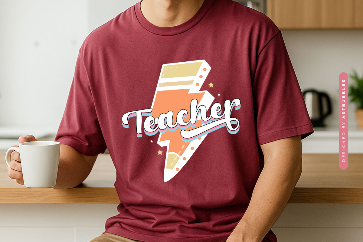 Retro Teacher Sublimation Design Tshirt Mockup Image.jpg
