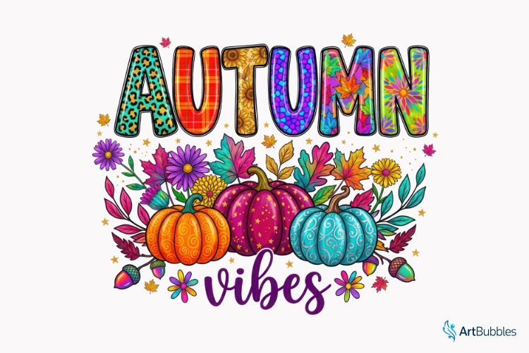 Autumn Vibes - Fall PNG Sublimation Design