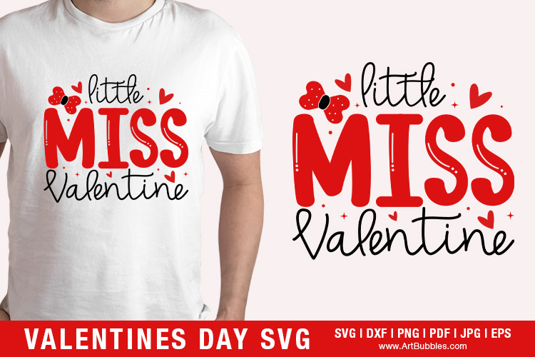 Little Miss Valentine - Valentines Day Shirt SVG Preview 01.jpg