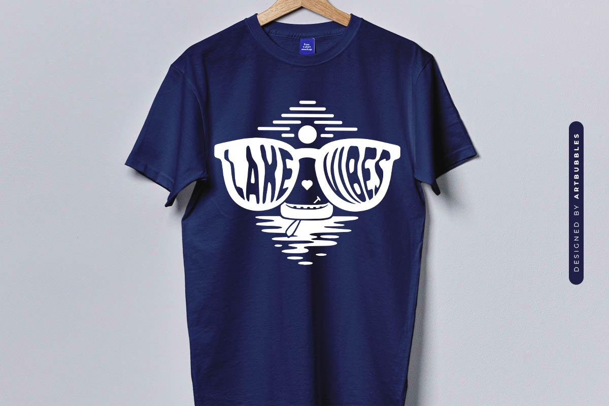 Lake Vibes SVG Cut File Blue Shirt Mockup Image.jpg