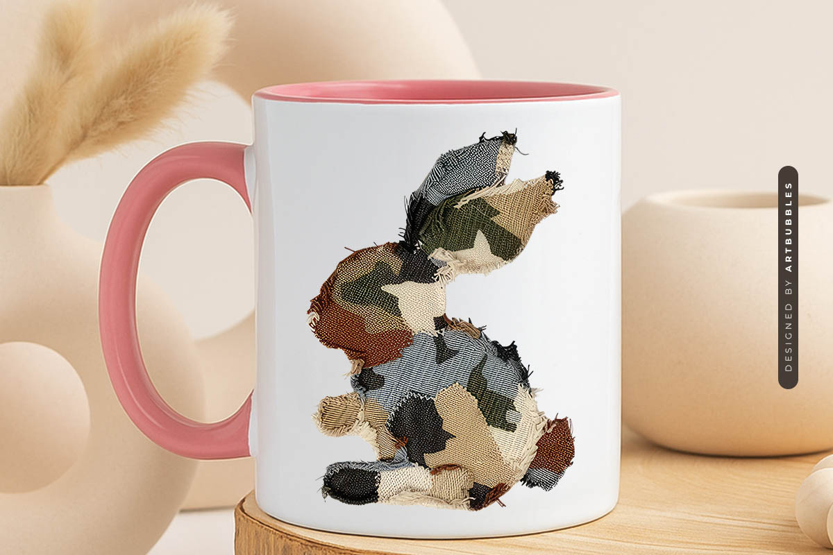 Patchwork Bunny Easter Sublimation Print Mug Mockup Image.jpg