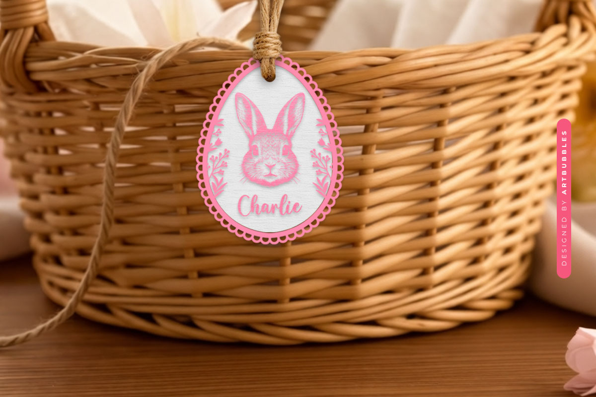 Personalized Easter Basket Tag SVG File
