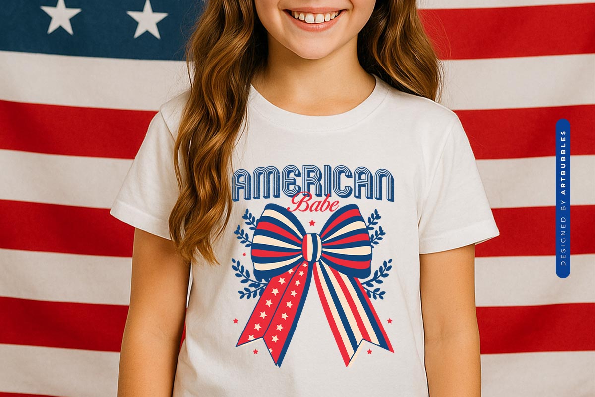 American Babe - Kids 4th of July Sublimation T-shirt Mockup Image.jpg