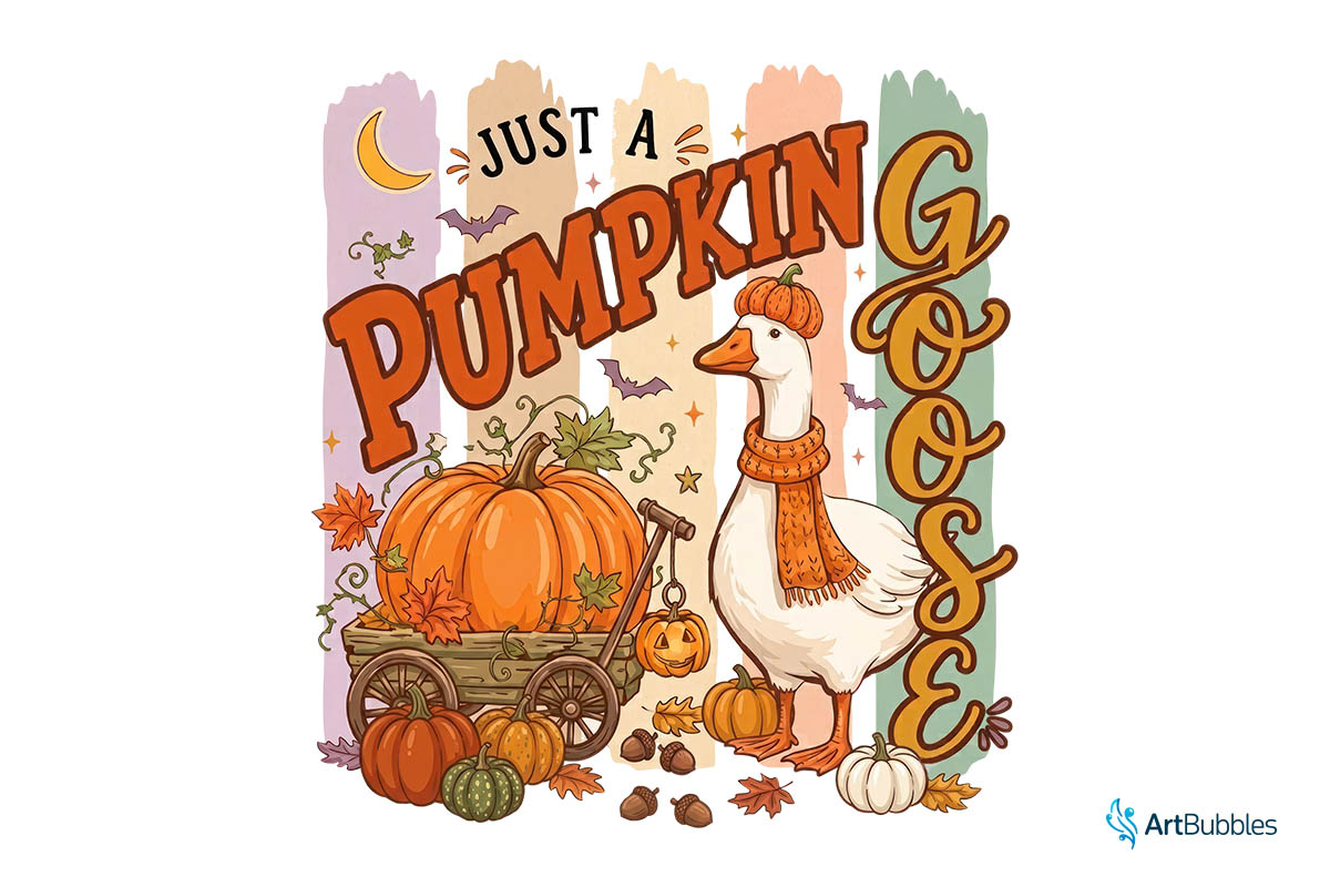 Just a Pumpkin Goose - Striped Fall Sublimation PNG Image.jpg