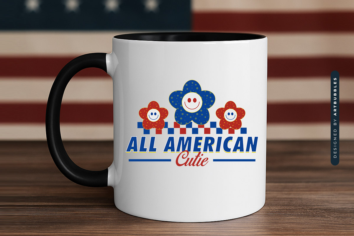 All American Cutie, Cute 4th of July Sublimation Mug Mockp Image.jpg