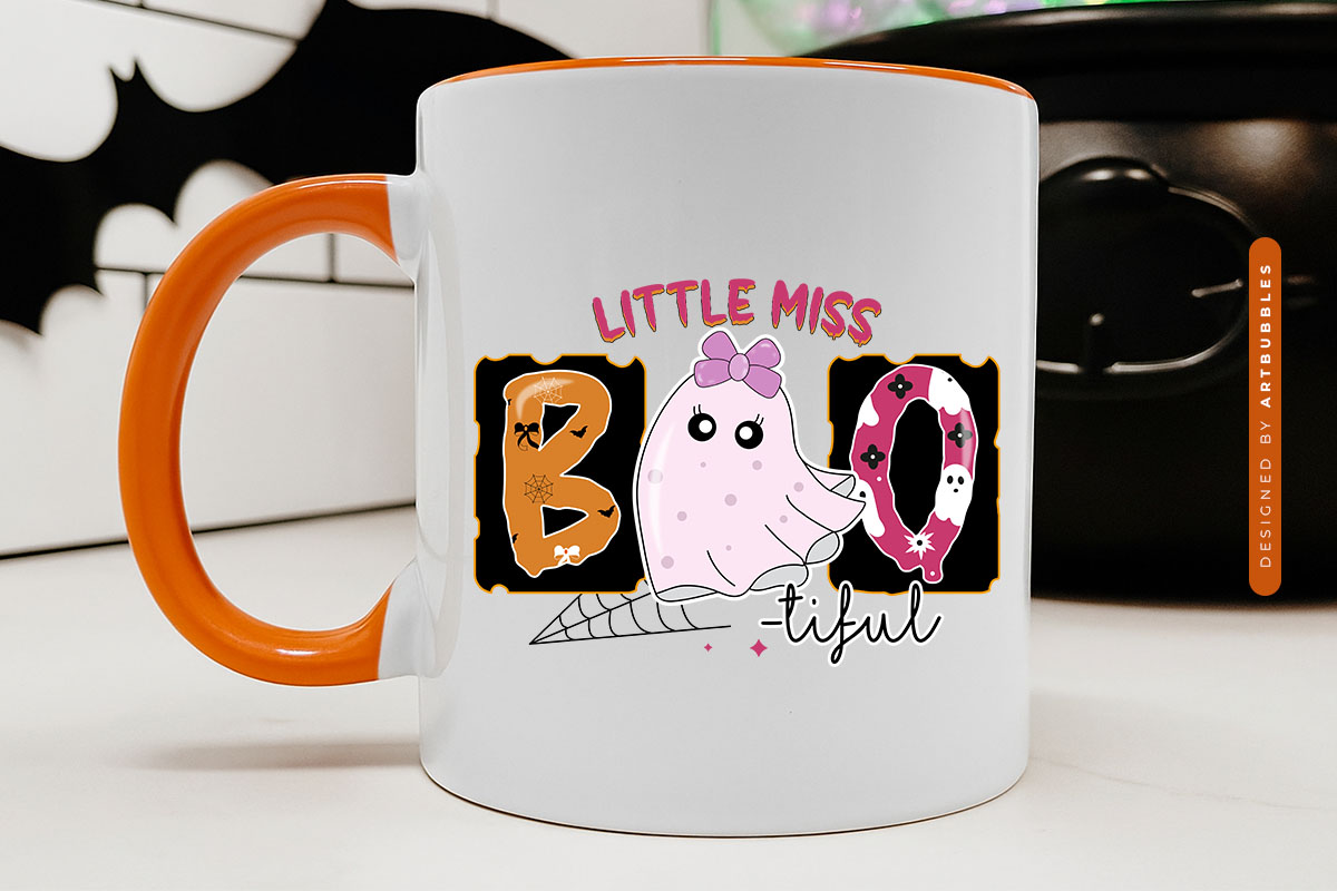 Little Miss Boo-tiful - Kids Halloween Sublimation Mug Mockup Image.jpg