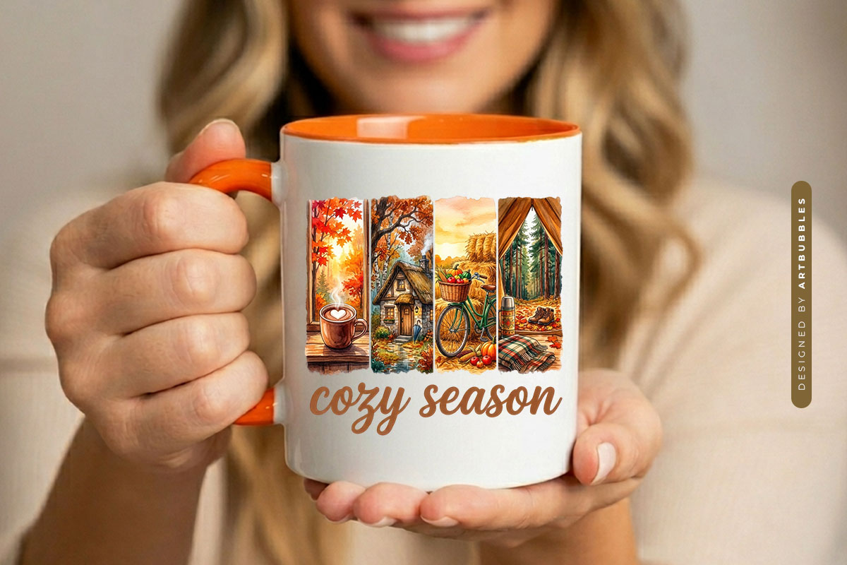 Cozy Fall Sublimation PNG Bundle Mug Mockup Image.jpg