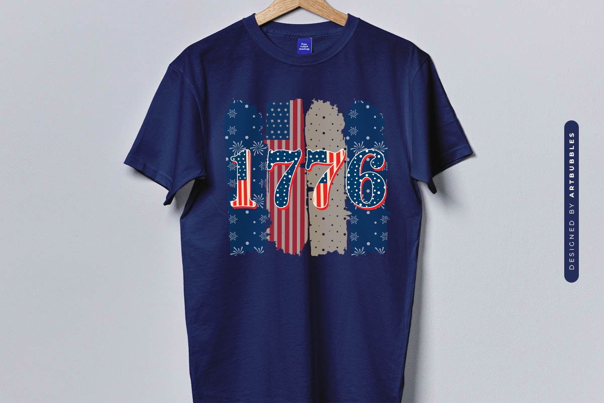 1776 - Fourth of July Sublimation PNG T-shirt Mockup Image.jpg