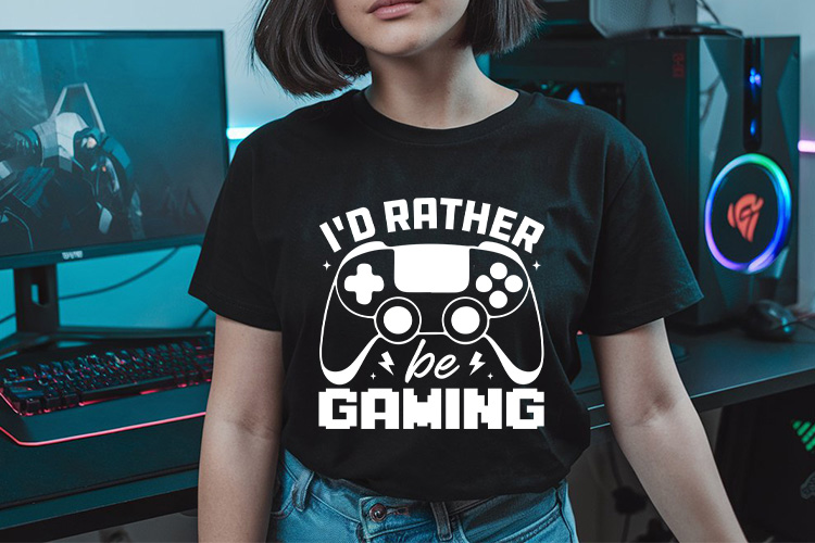 I'd Rather Be Gaming SVG File Tshirt Mockup image.jpg