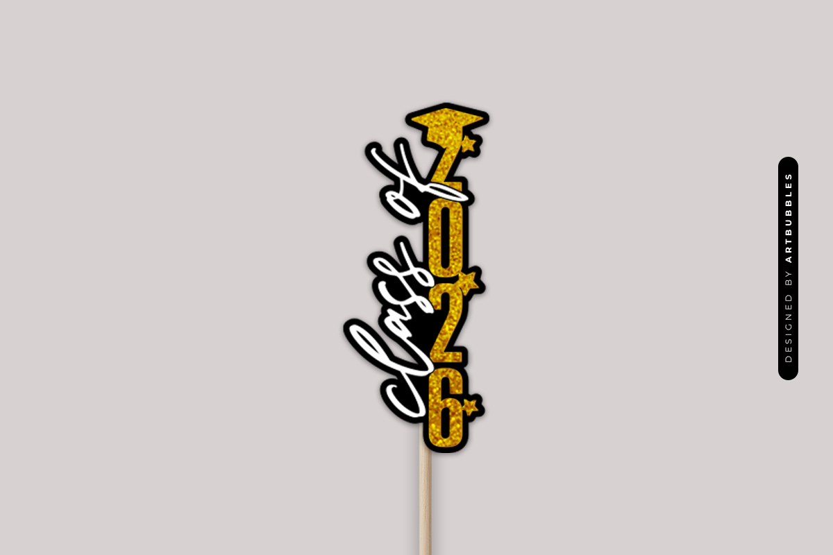 Glitter Class of 2026 Graduation Cake Topper SVG Image 2.jpg