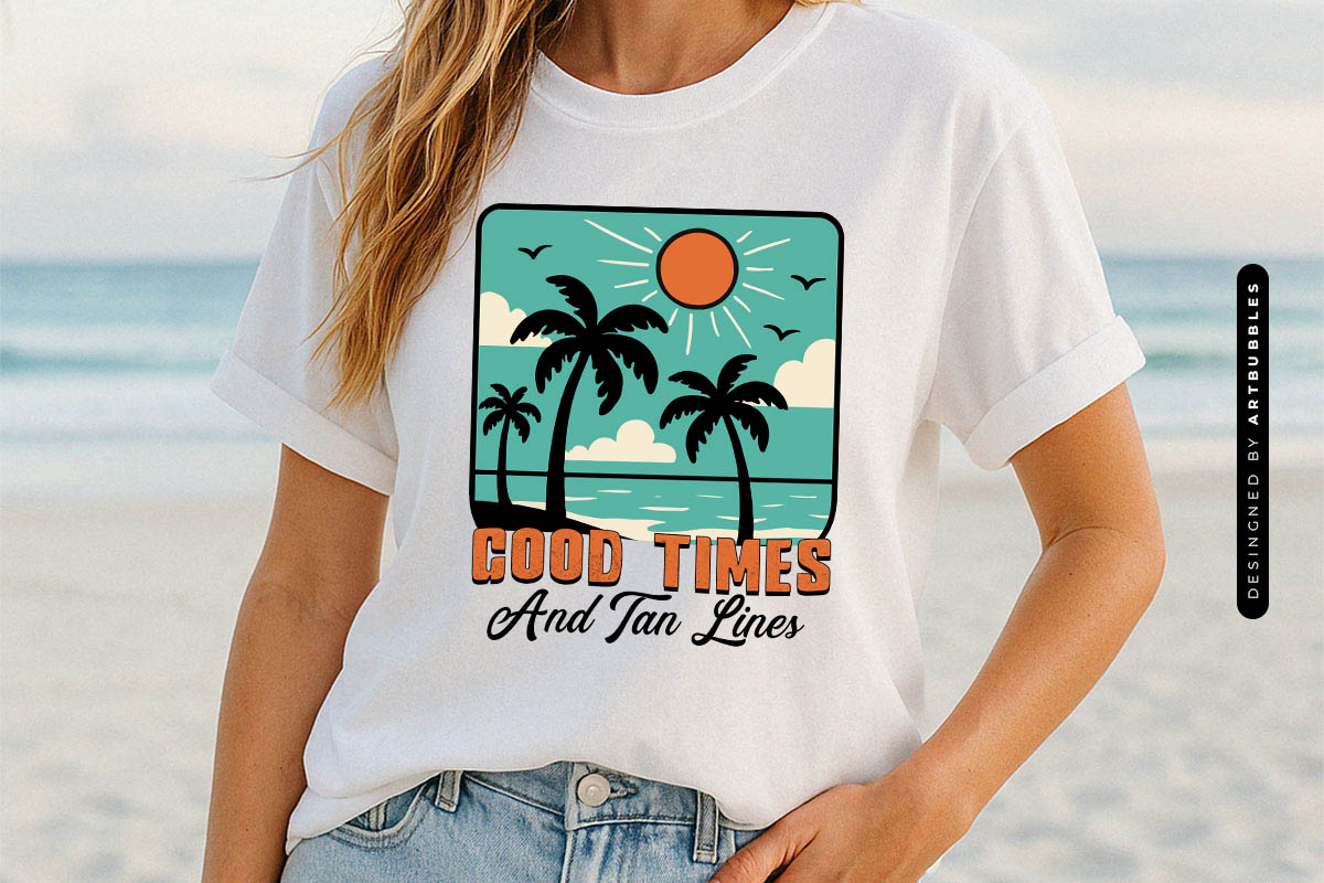 Good Times And Tan Lines - Summer Sublimation PNG Shirt Mockup Image.jpg