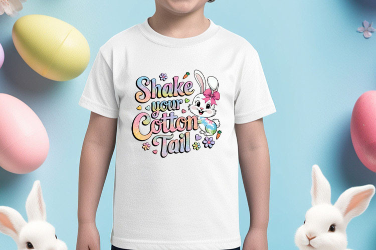 Shake Your Cottontail - Cute Coquette Easter Bunny PNG Shirt Mockup Imge.jpg