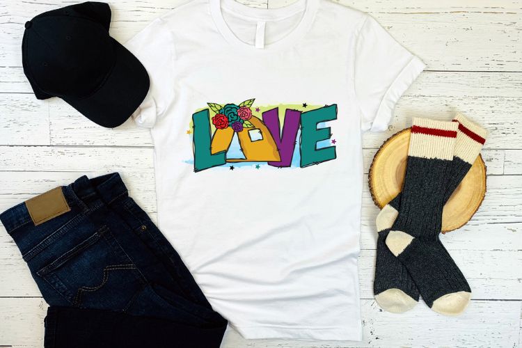 Floral Love Camping PNG Sublimation Print Shirt Mockup Image.jpg