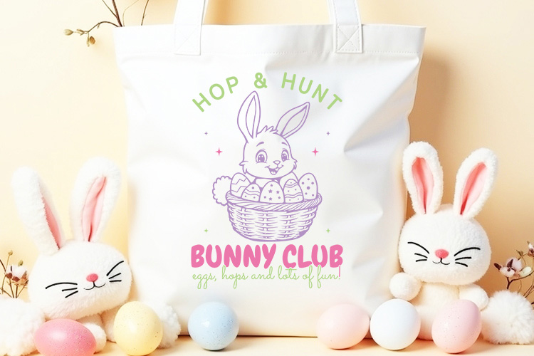 Hop & Hunt Bunny Club - Easter SVG Tote Mockup Image.jpg