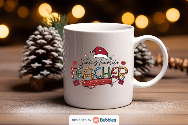 Santa's Favorite Teacher, Free Christmas Sublimation Designs Preview 02.jpg