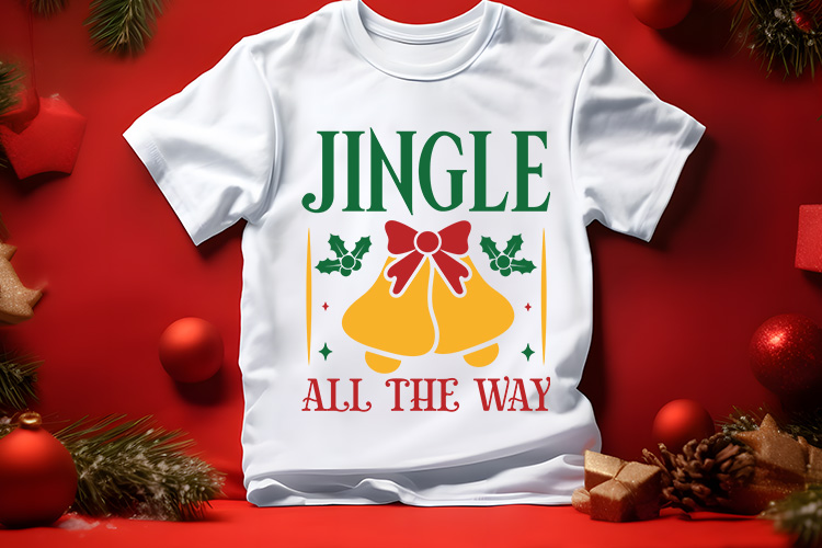 Jingle All the Way - Christmas SVG File Free Shirt Mockup Image.jpg