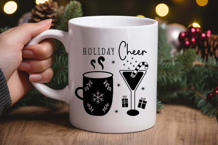 Holiday Cheer - Boho Christmas SVG Design Mug Mockup Image.jpg