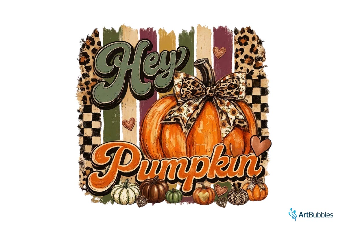 Hey Pumpkin - Stripe Coquette Fall PNG Design