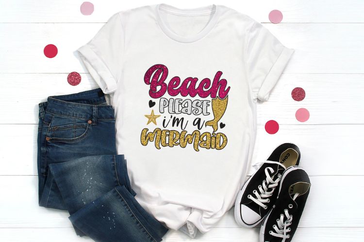 Beach Please I'm Mermaid - Summer PNG Tshirt Mockup Image.jpg