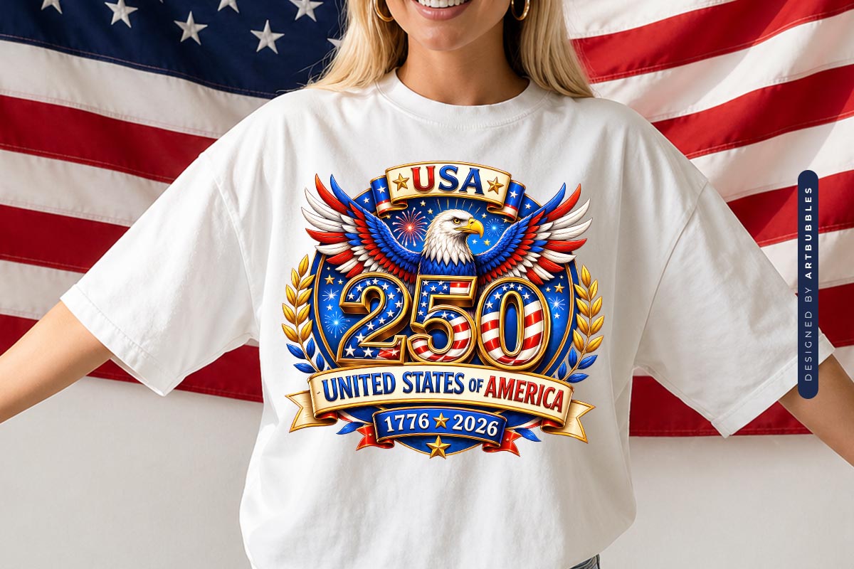 250th USA Eagle PNG Sublimation Print