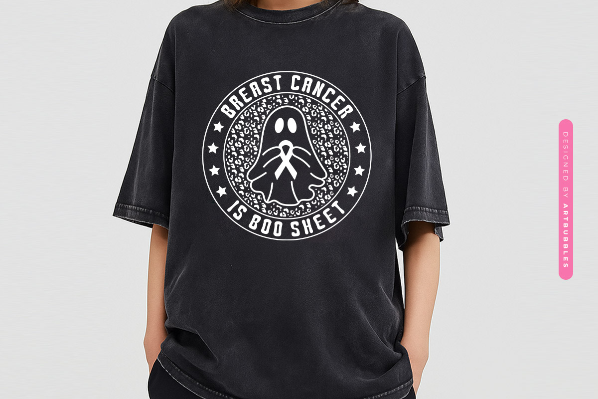 Retro Breast Cancer is Boo Sheet Vector SVG Tshirt Mockup Image.jpg