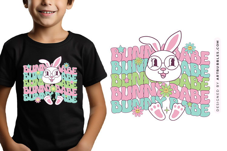 Bunny Babe - Retro Easter Sublimation PNG