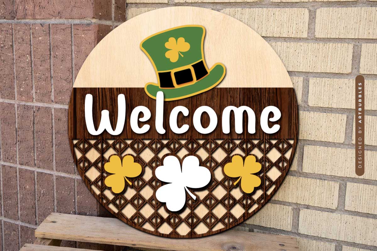 St Patrick's Day Welcome Door Hanger SVG Image 2.jpg