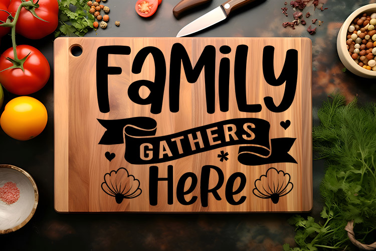 Family Gathers Here Cutting Board SVG Image 2.jpg
