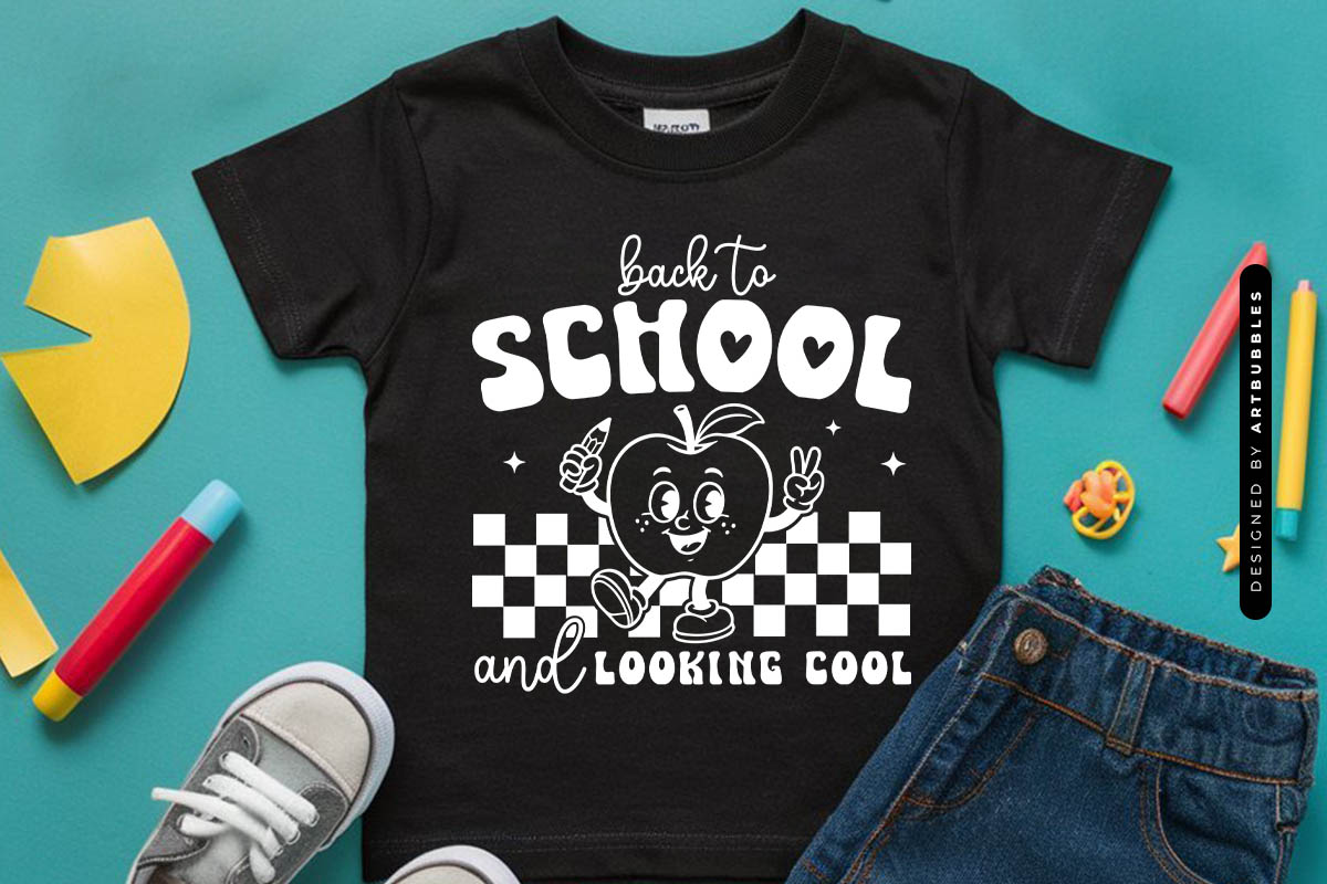 Back To School and Looking Cool SVG Shirt Mockup Image.jpg