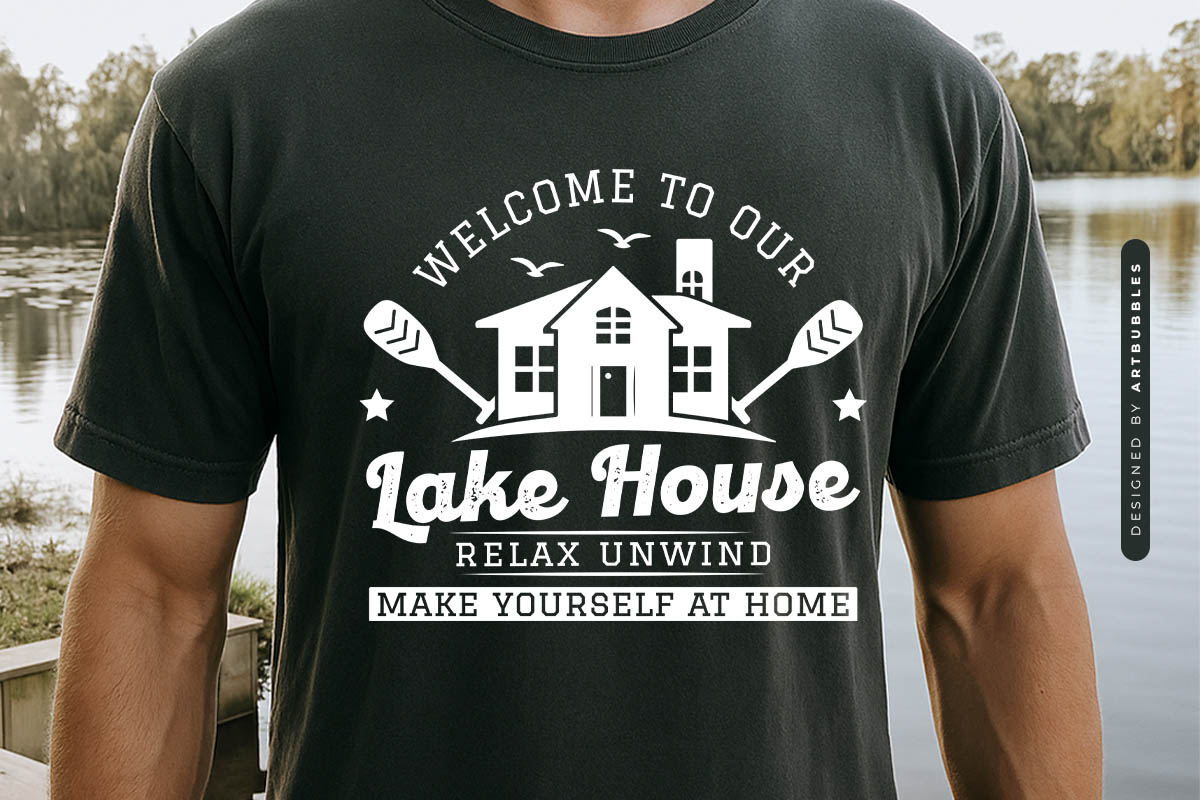 Welcome to Our Lake House Vector SVG Shirt Mockup Image.jpg