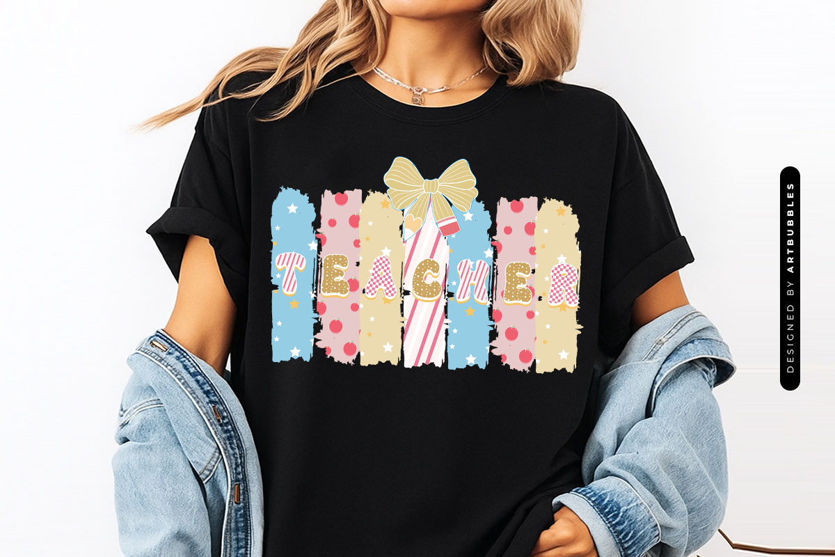 Retro Teacher Sublimation Print Tshirt Mockup Image.jpg