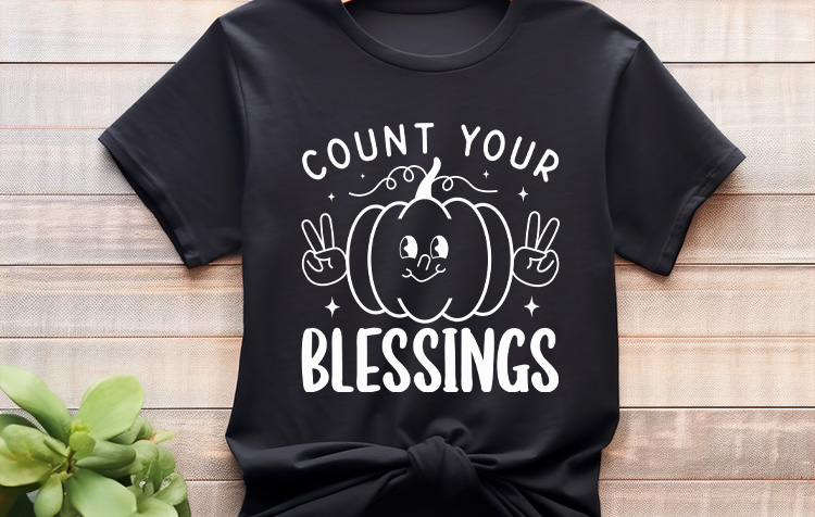 Count Your Blessings - Thanksgiving Svg Design T Shirt Mockup Image.jpg