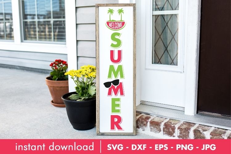 Welcome Summer Vertical Sign SVG File