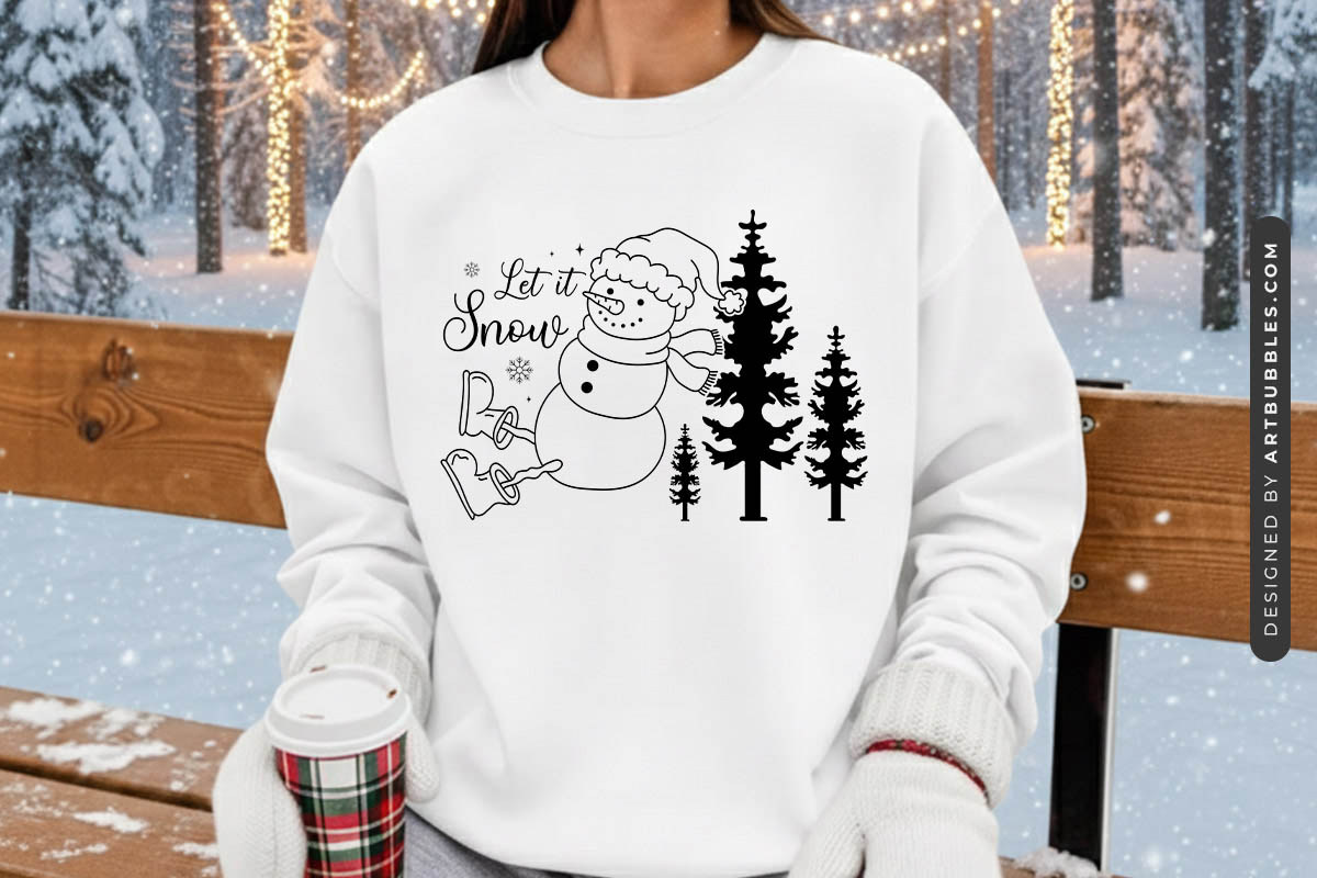 Let It Snow - Winter Snowman SVG Design