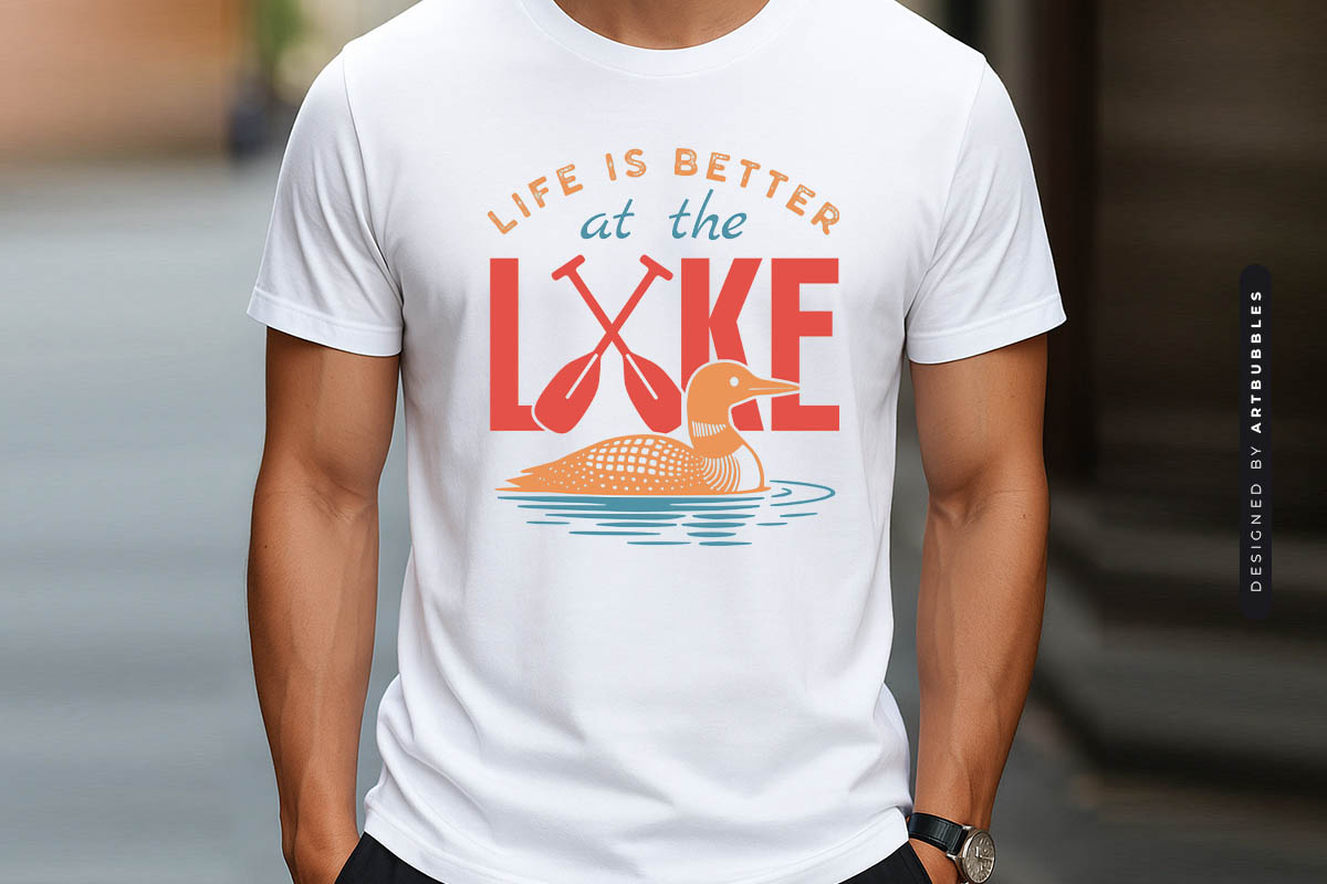 Life is Better at the Lake SVG Design T-shirt Mockup Image.jpg