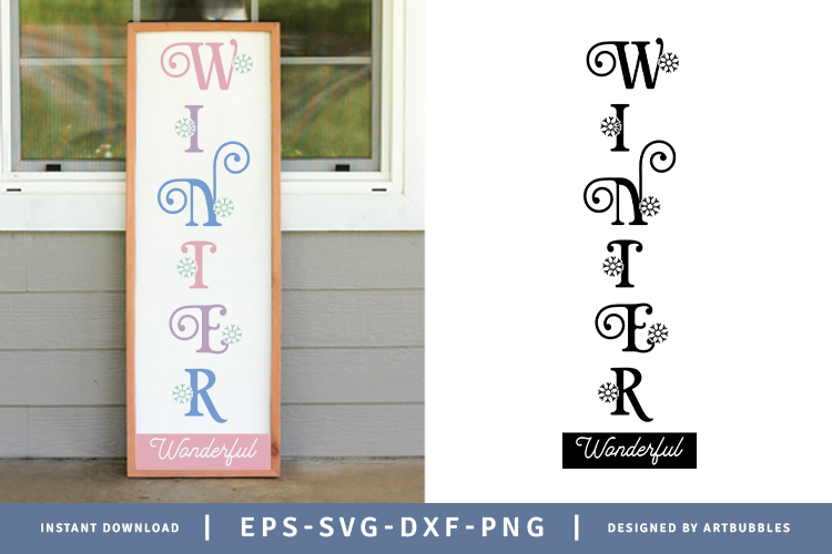 Wooden Winter Wonderful Porch Sign SVG Graphic