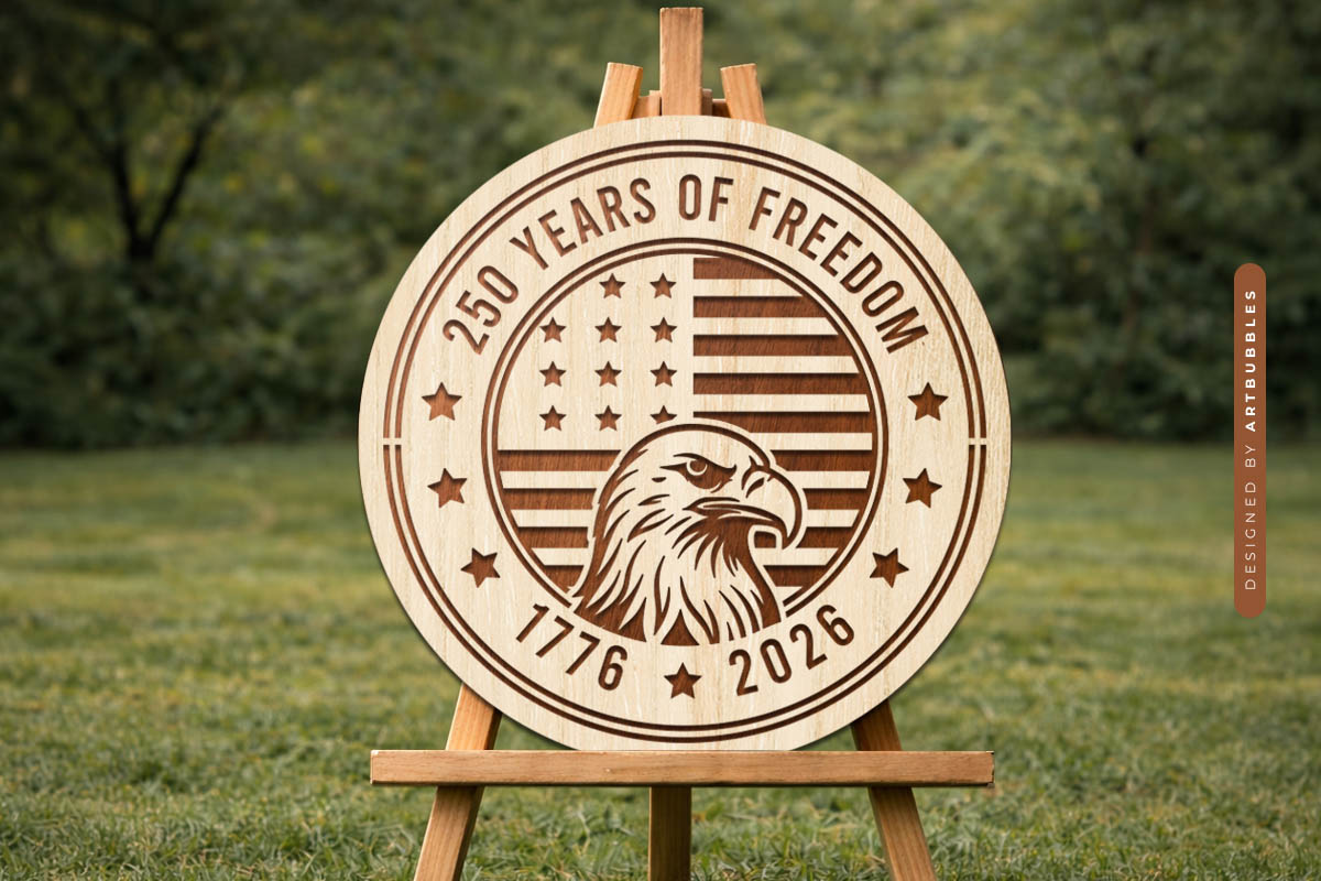 USA 250 Years of Freedom Laser Cut SVG