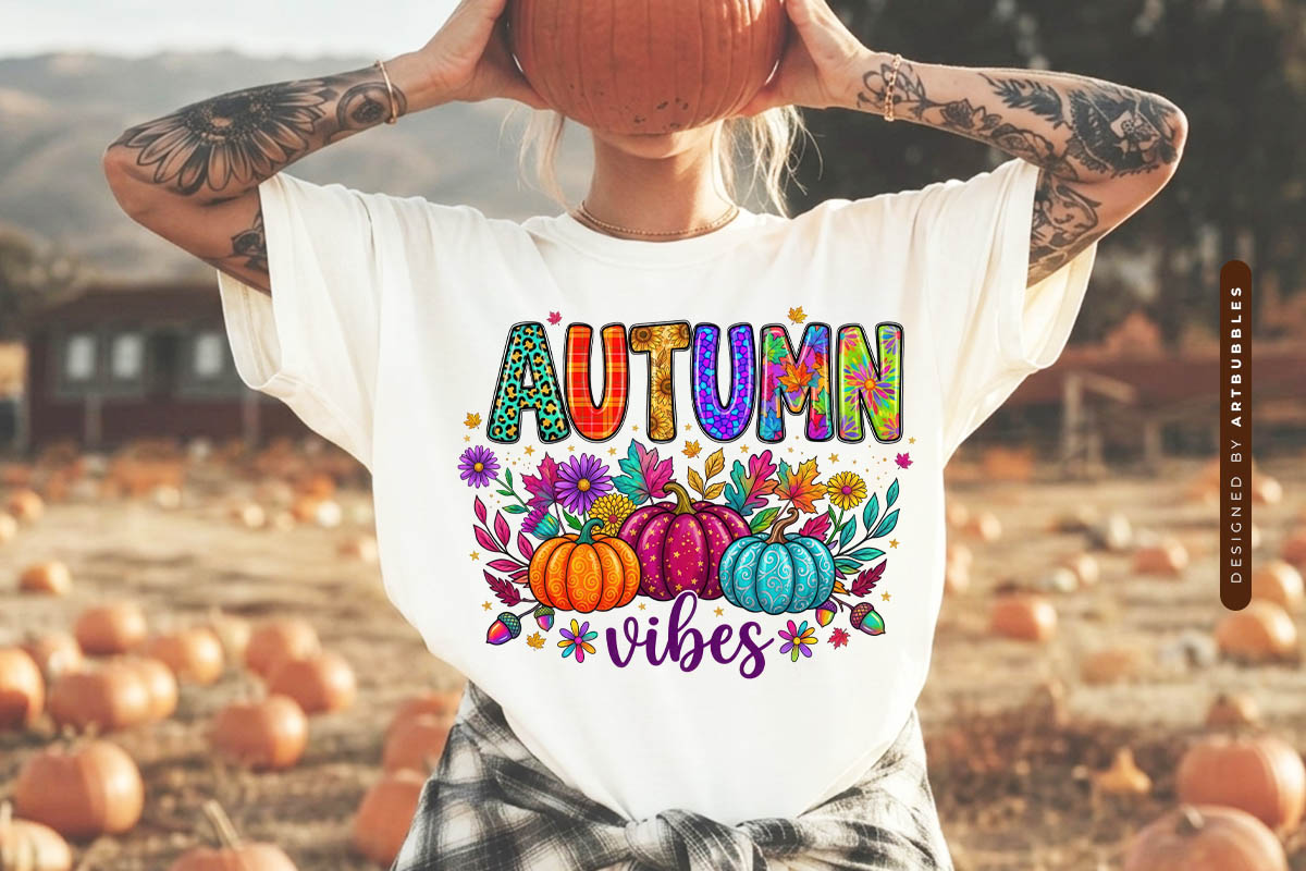 Autumn Vibes - Fall PNG Sublimation Design Shirt Mockup Iamge.jpg