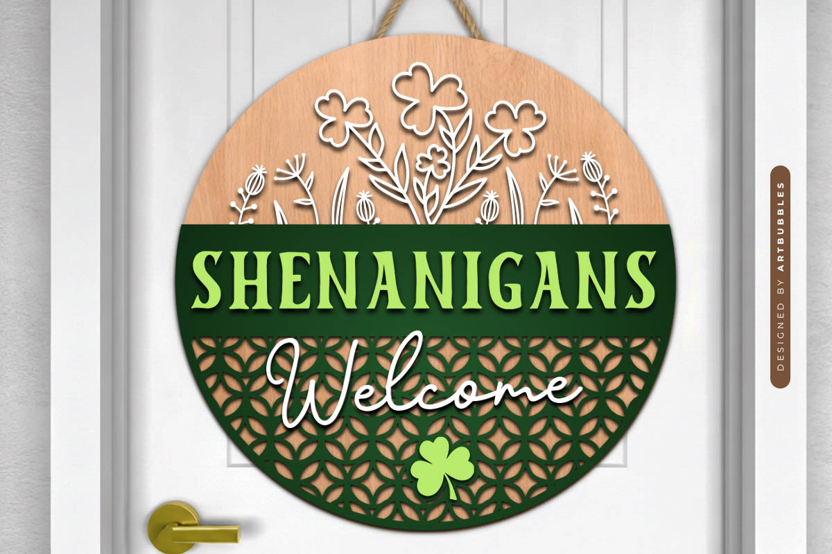 Shenanigan's St Patrick's Day Welcome Sign SVG Image.jpg