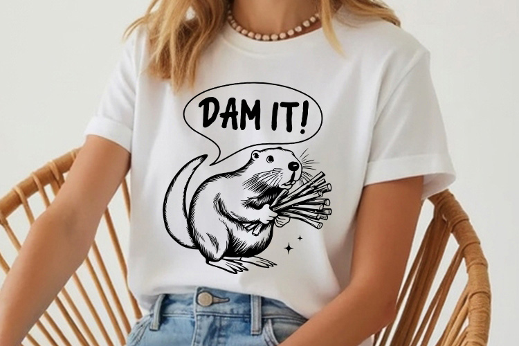 Dam It - Funny Rabbit SVG Vector Tshirt Mockup Image.jpg