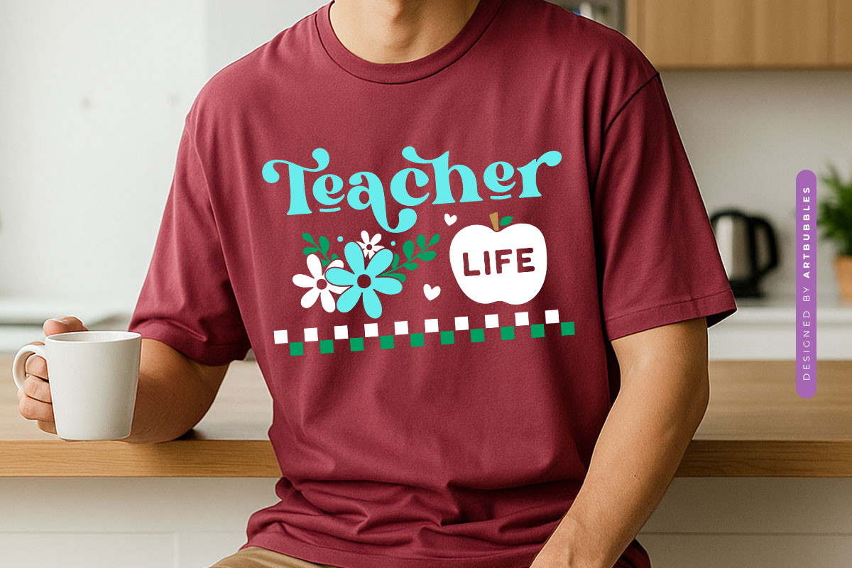 Floral Teacher Life Layered SVG Tshirt Mockup Image.jpg