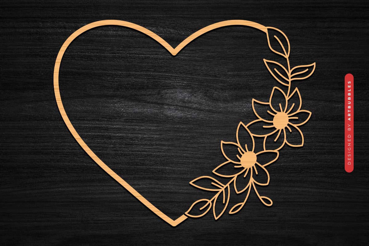 Floral Valentine Heart Laser Cut SVG File Image.jpg