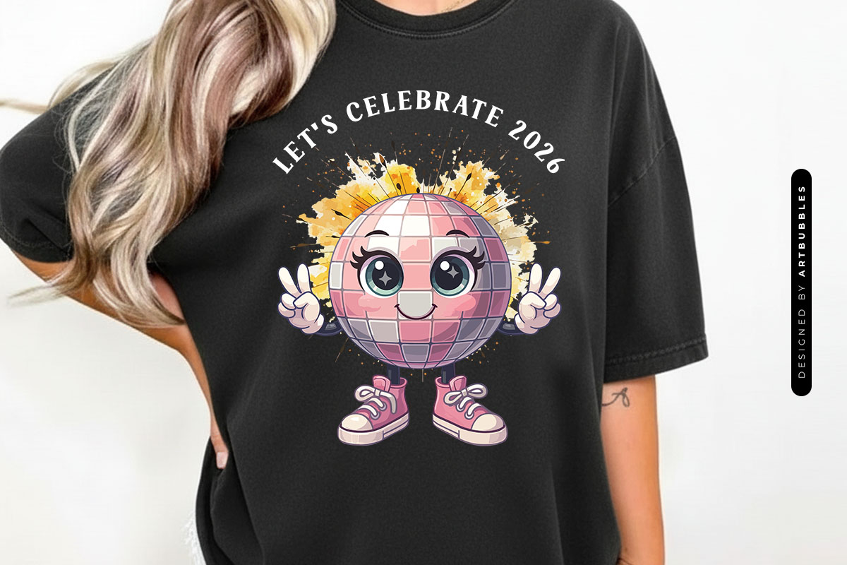 Let's Celebrate 2026 - New Year PNG Sublimation Tshirt Mockup Image.jpg