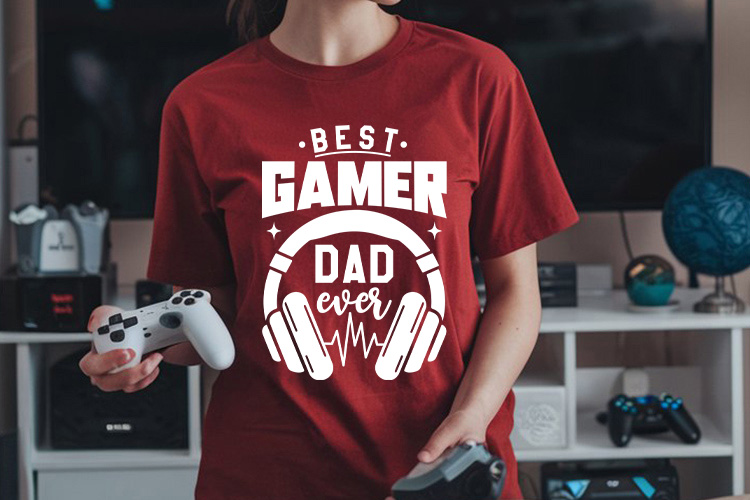 Best Gamer Dad Ever - Gaming SVG File Shirt Mockup Image.jpg