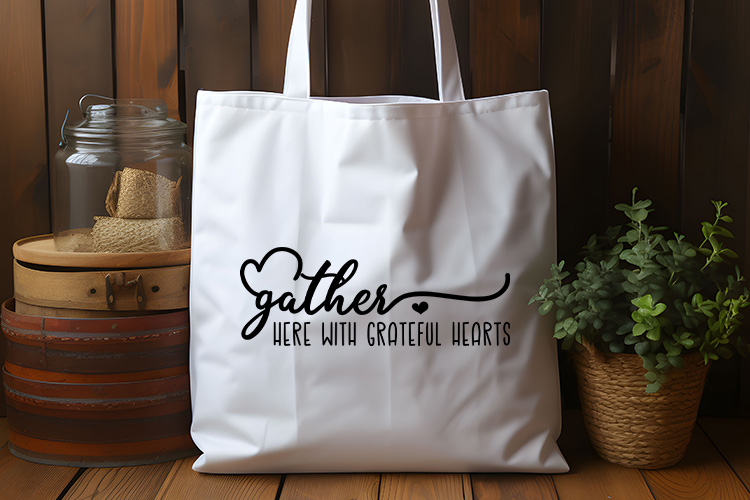 Gather Here with Grateful Hearts - Thanksgiving SVG Tote Bag Mockup Image.jpg