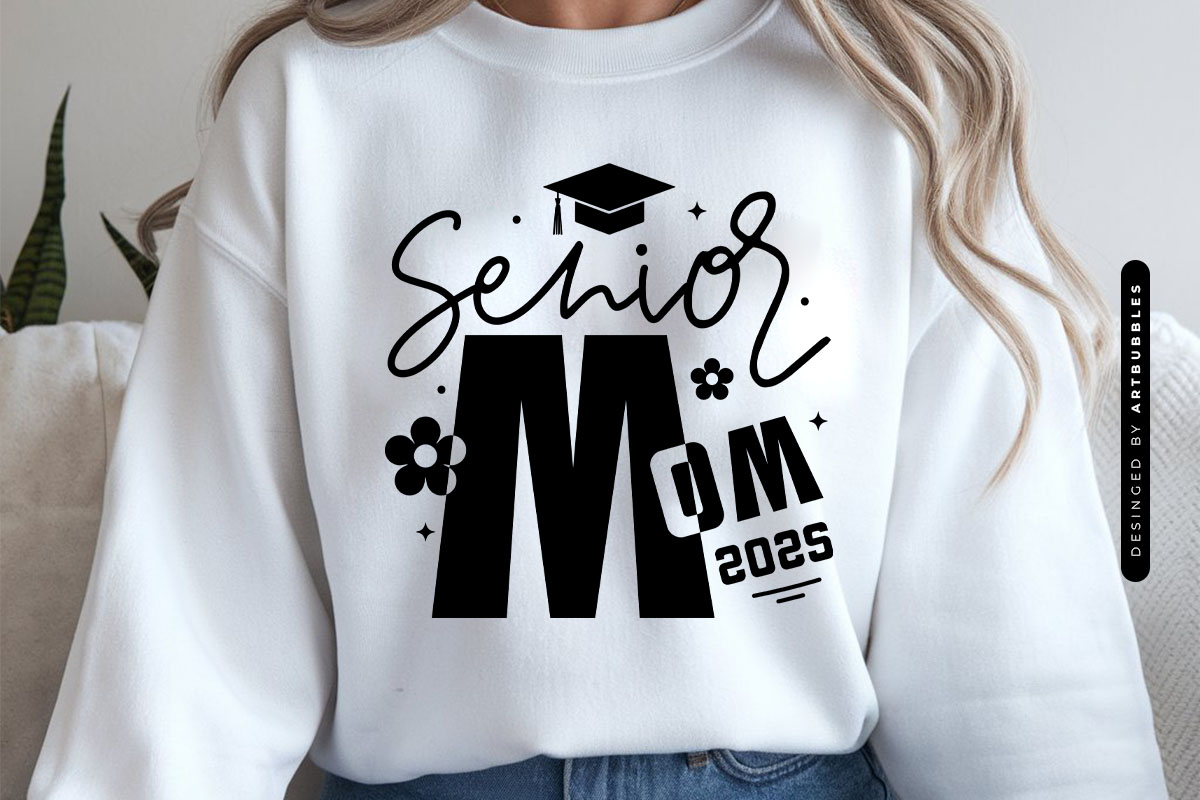 Senior Mom 2025 - Graduation Design SVG Tshirt Mockup Image.jpg