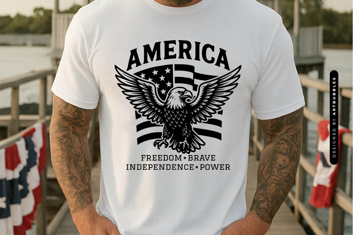 America Freedom Brave Independence Power SVG T-shirt Mockup Image.jpg