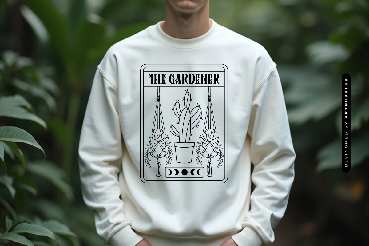 The Gardener - Plant Lover Tarot Card SVG Tshirt Mockup Image.jpg